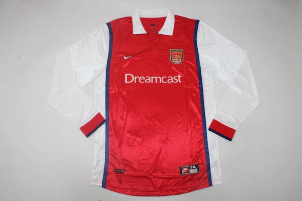 Arsenal 1999/2000 Long Sleeve Home Shirt - Adults Small to 2XL