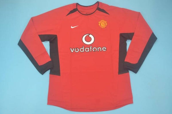 Manchester United 2002/04 Long Sleeve Home Shirt - Adults Small to 2XL