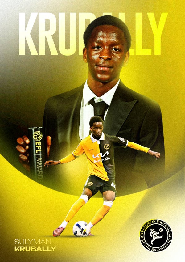 Sulyman Krubally A3 (16x12 Inches) Burton Albion Canvas