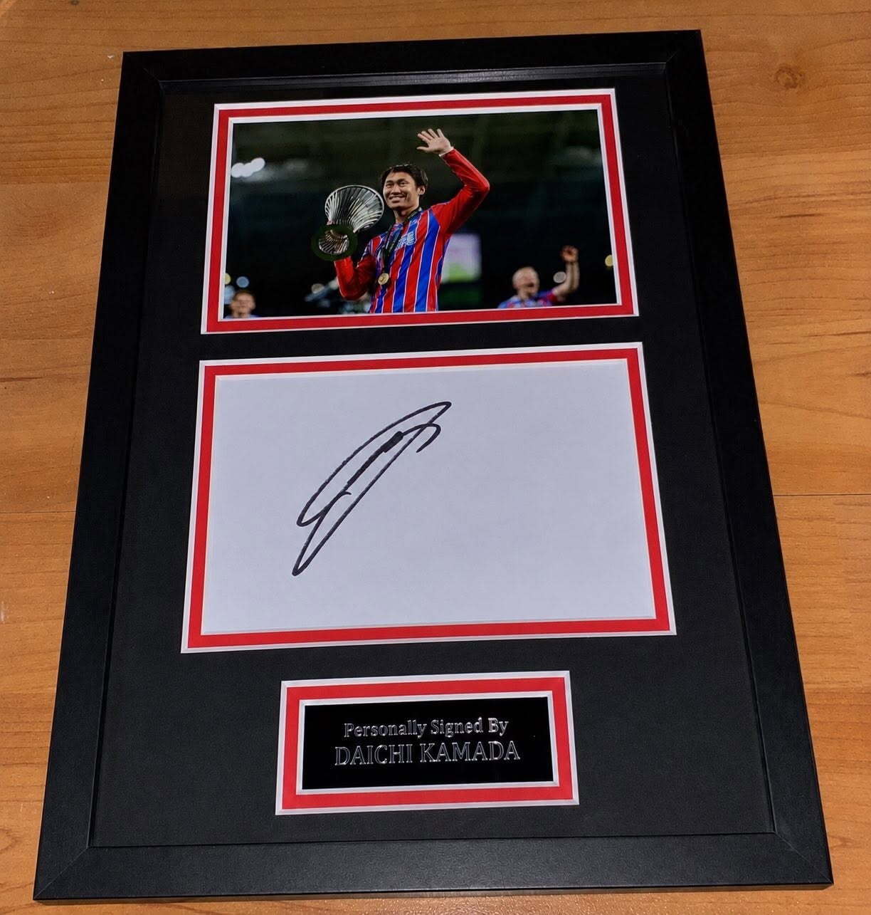 Daichi Kamada - Hand Signed & Glass Framed A4 Card Mounted - Crystal Palace - COA - 2