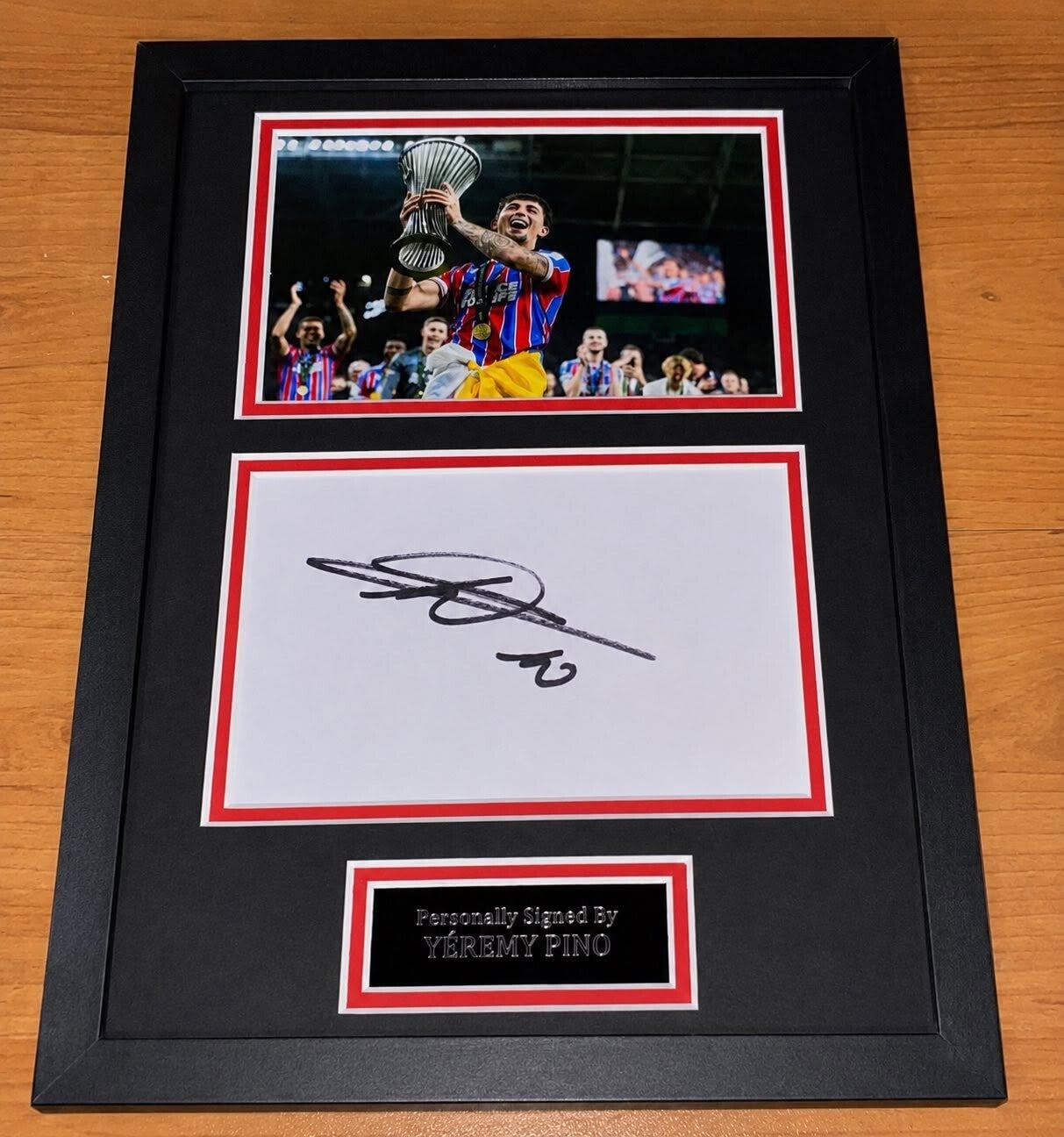 Yeremy Pino - Hand Signed & Glass Framed A4 Card Mounted - Crystal Palace - COA