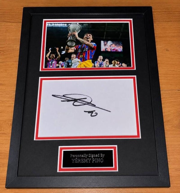 Yeremy Pino - Hand Signed & Glass Framed A4 Card Mounted - Crystal Palace - COA