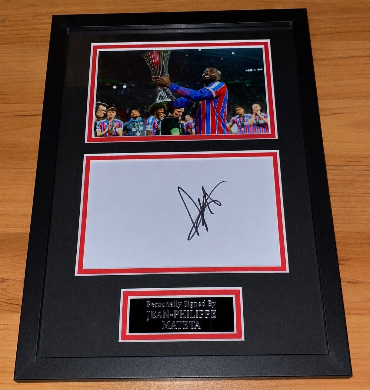 Jean-Philippe Mateta - Hand Signed & Glass Framed A4 Card Mounted - Crystal Palace - COA - 2