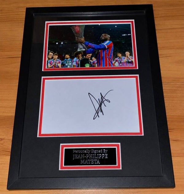 Jean-Philippe Mateta - Hand Signed & Glass Framed A4 Card Mounted - Crystal Palace - COA - 2