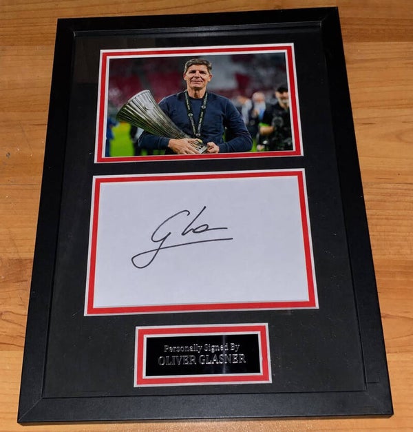Oliver Glasner - Hand Signed & Glass Framed A4 Card Mounted - Crystal Palace - COA - 2