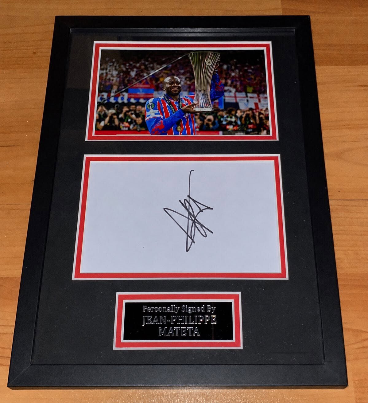 Jean-Philippe Mateta - Hand Signed & Glass Framed A4 Card Mounted - Crystal Palace - COA - 1