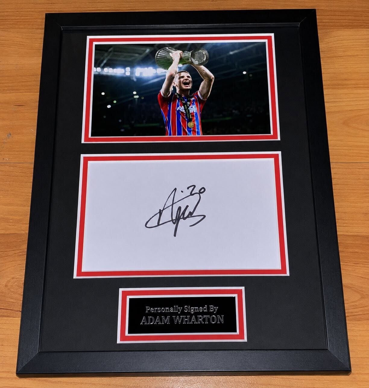 Adam Wharton - Hand Signed & Glass Framed A4 Card Mounted - Crystal Palace - COA - 2