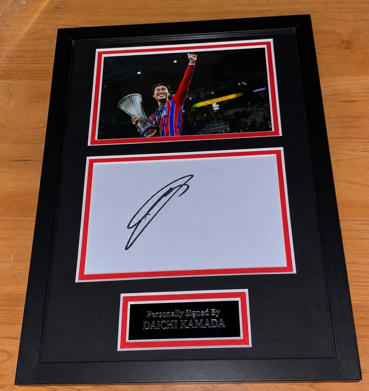 Daichi Kamada - Hand Signed & Glass Framed A4 Card Mounted - Crystal Palace - COA - 1