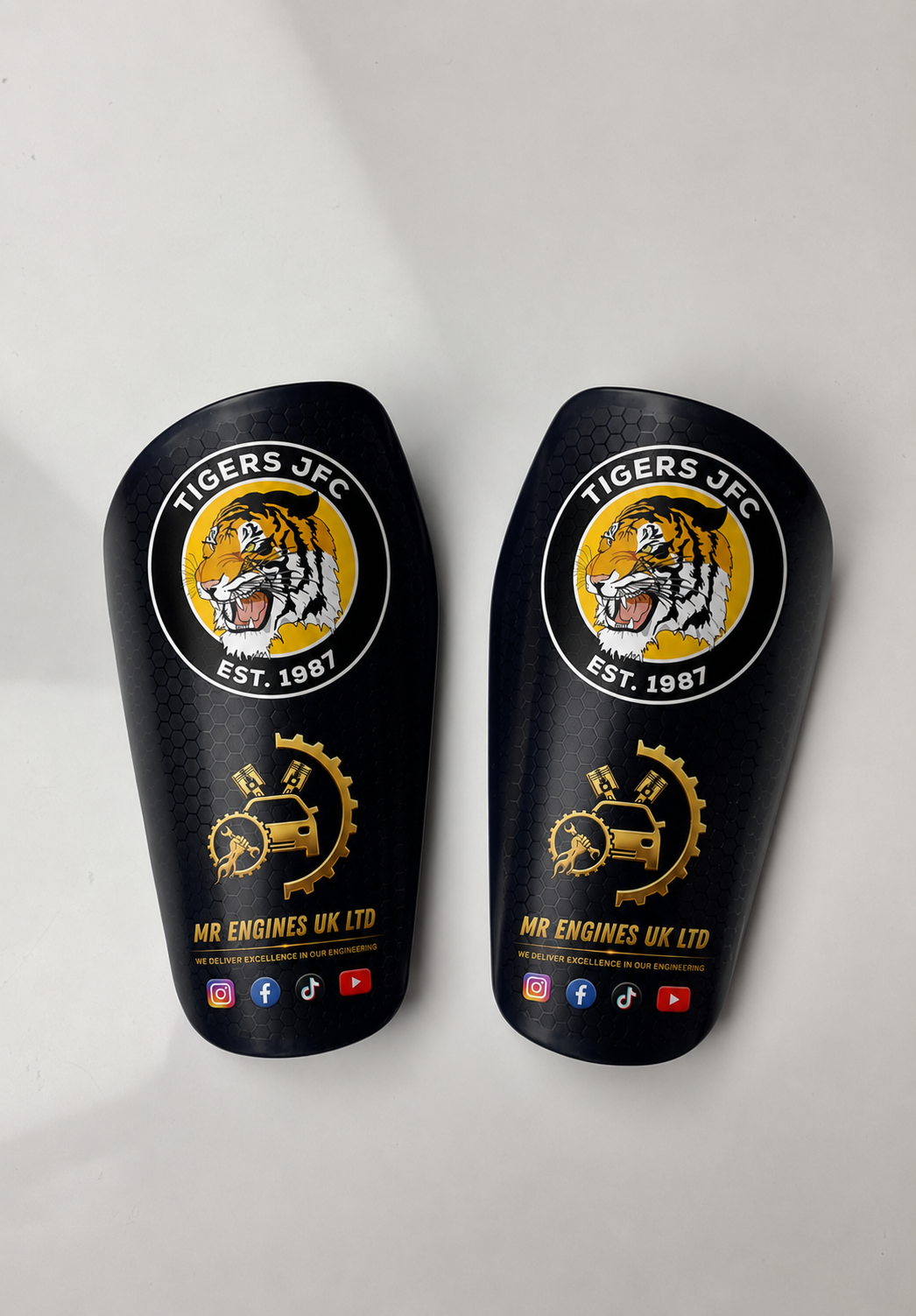 Tigers JFC Personalised Shinpads - 20x XS Honeycomb