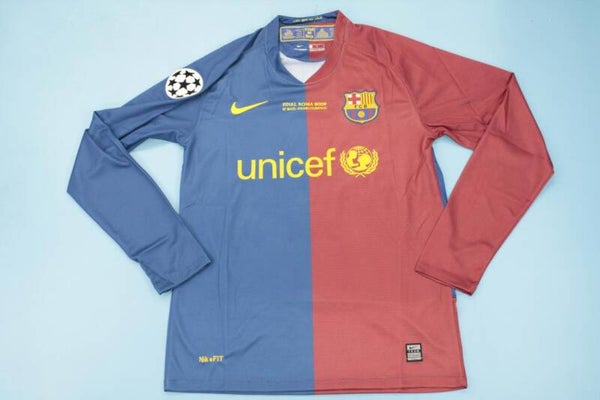 Barcelona 2009 Long Sleeve Champions League Final Home Shirt - Adults Small to 2XL
