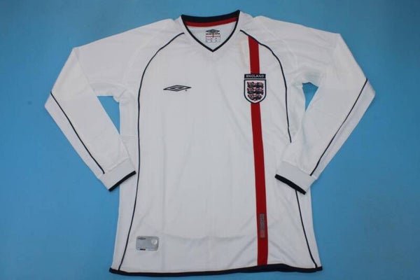 England 2002 Home Retro Long Sleeve Shirt - Adults Small to 2XL