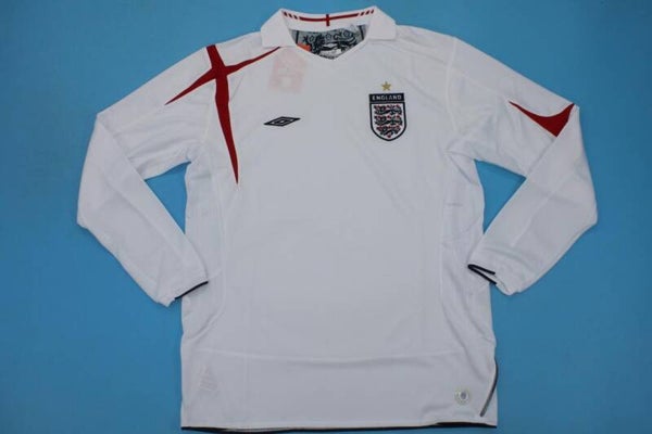 England 2006 Home Retro Long Sleeve Shirt - Adults Small to 2XL
