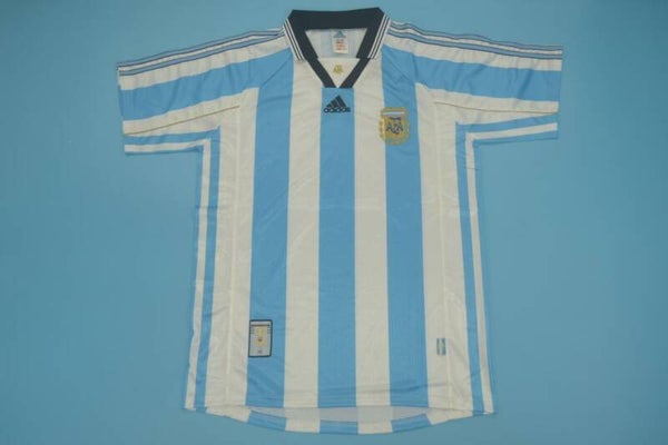 Argentina 1998 Home Retro Shirt - 3-14 years old and Adults Small to 2XL