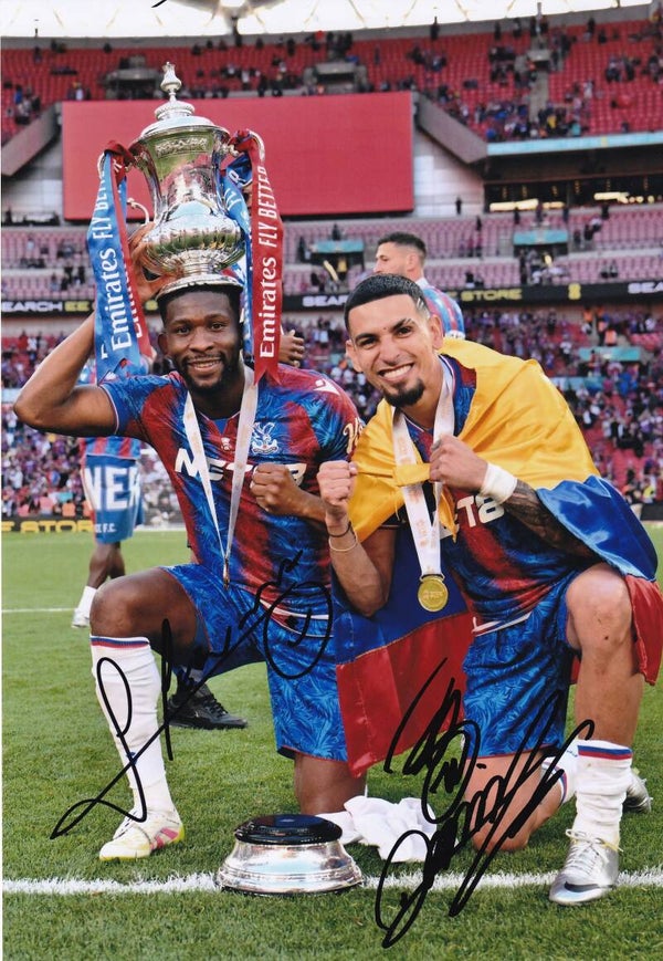 Daniel Munoz & Jefferson Lerma - Hand Signed A4 Photograph - Crystal Palace - COA
