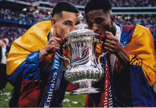 Daniel Munoz & Jefferson Lerma - Hand Signed A4 Photograph - Crystal Palace - COA
