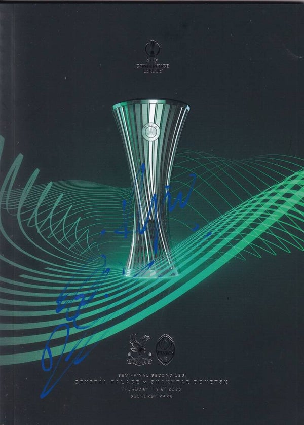 Crystal Palace v Shakhtar Donetsk Programme - Hand signed by Daniel Munoz & Adam Wharton