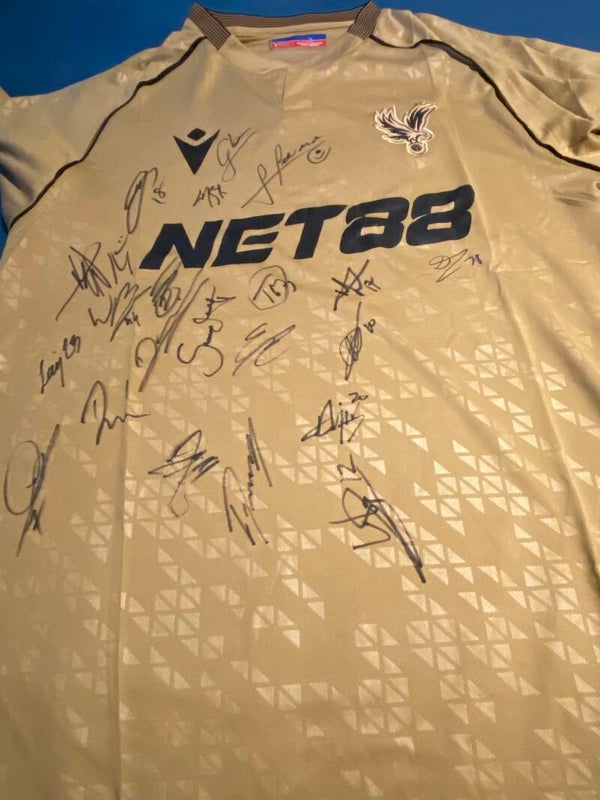 Crystal Palace 2025/26 Hand Signed Gold Away Shirt - Large Adult