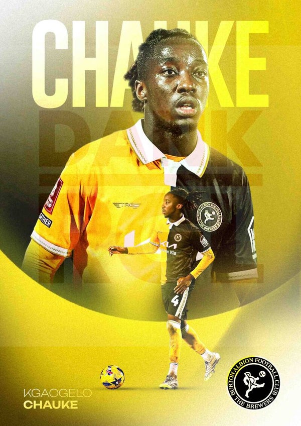 Kegs Chauke A3 (16x12 Inches) Burton Albion Canvas