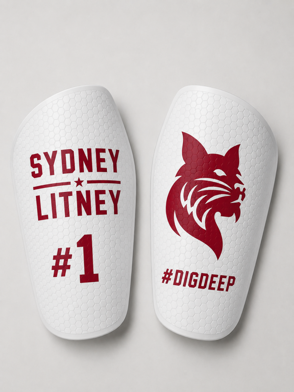Bates College Personalised Shinpads - 32x Medium Honeycomb