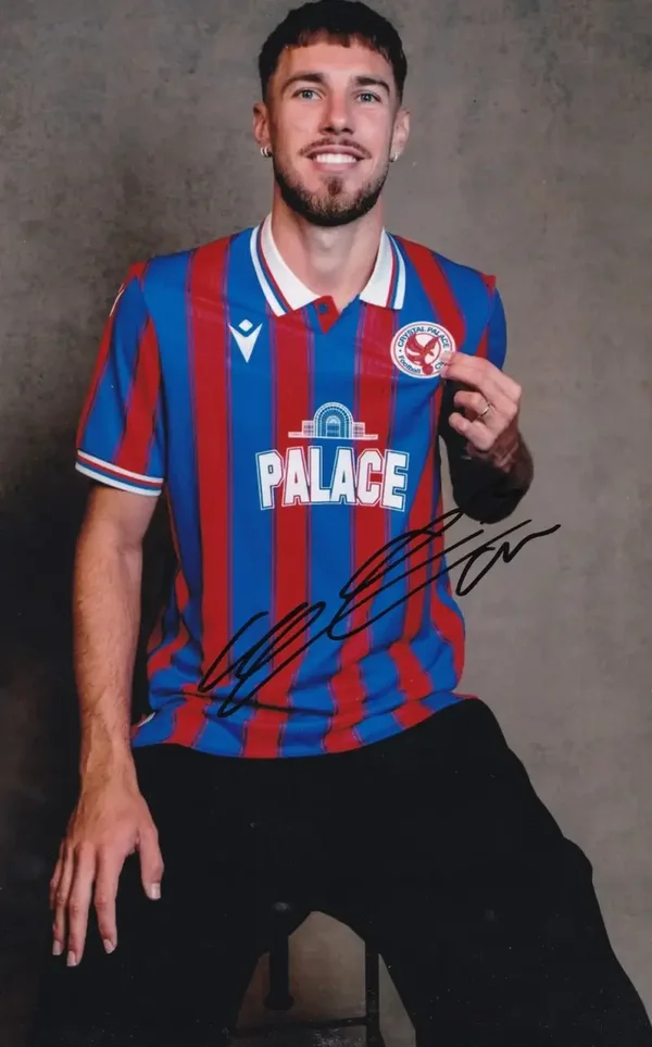 Oscar Mingueza - Hand Signed A4 Photograph 2 - Crystal Palace - COA