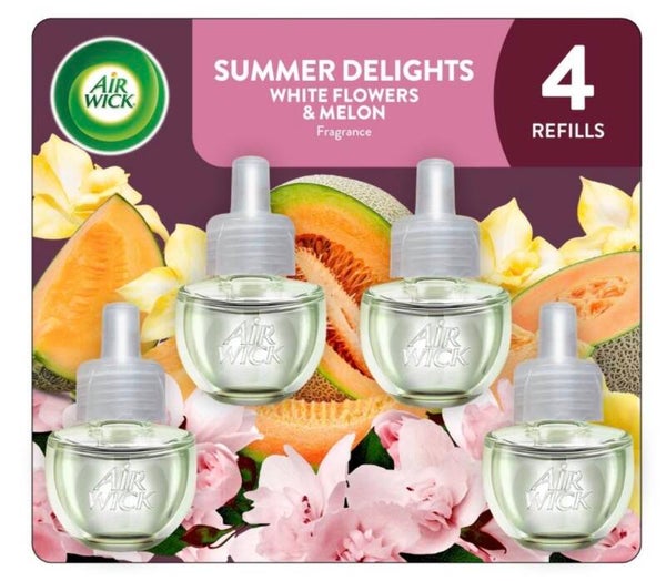 Air Wick Essential Oil Refills - White Flowers & Melon Summer Delights - 5 count