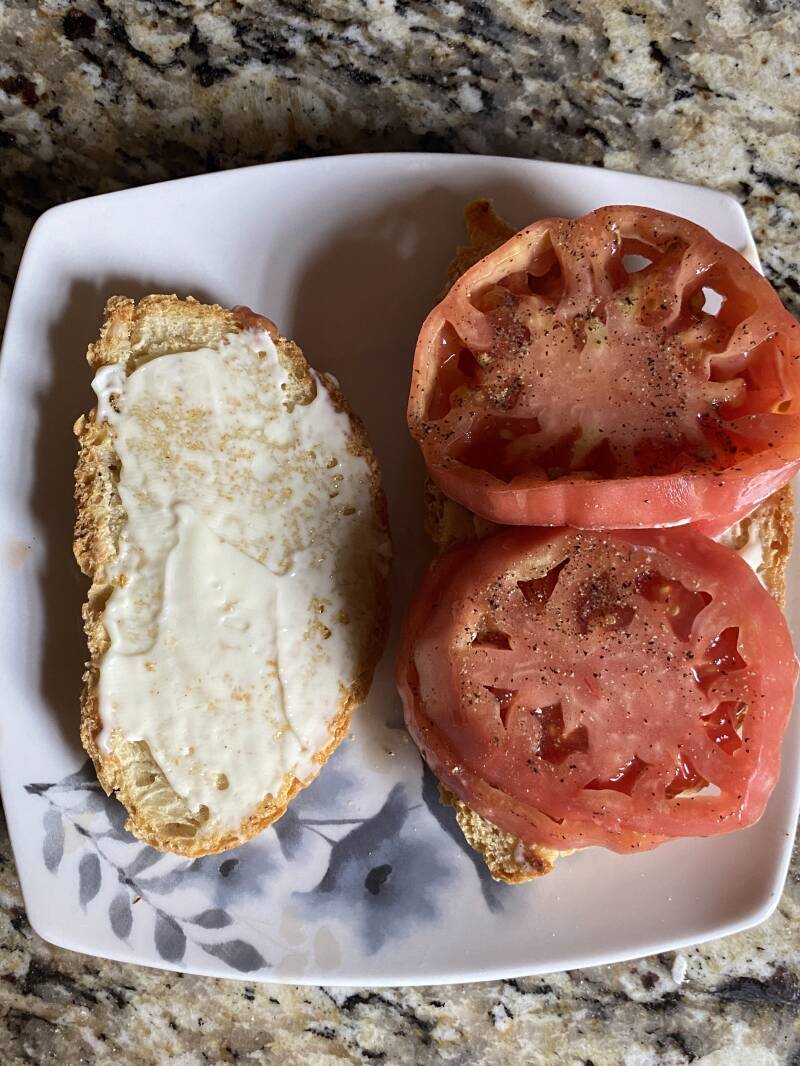 Belgium Pink Tomatoes on Sandwich