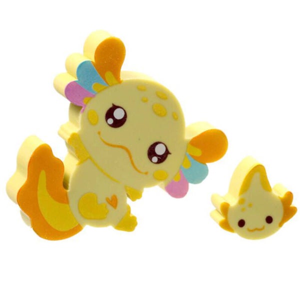 Axolotl Radiergummi 2er Set Gelb