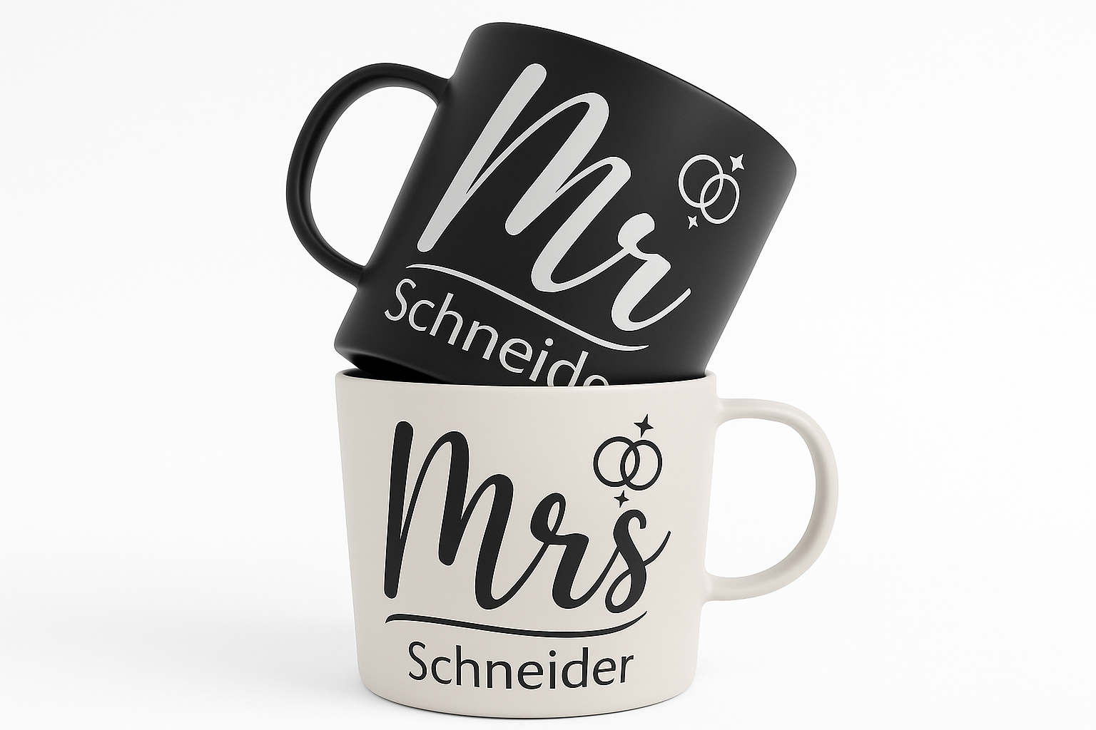Personalisierte Mr & Mrs Tassen
