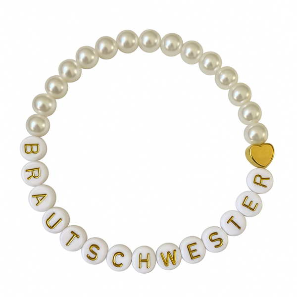 Perlenarmband „Braut -Schwester“