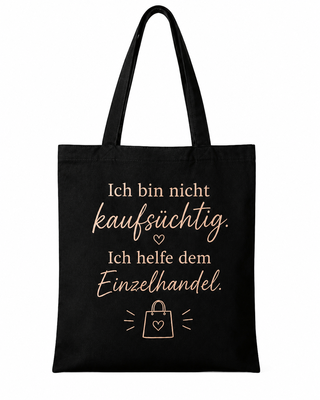 Stofftasche „Ich helfe dem Einzelhandel“ – Rosé-Gold Edition