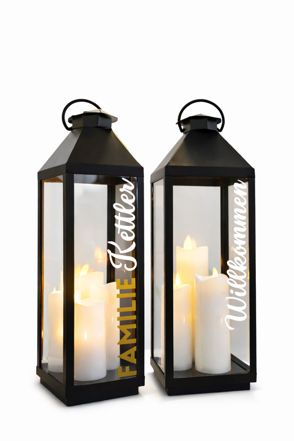 Willkommens-Aufkleber mit Familienname | 3-teilig