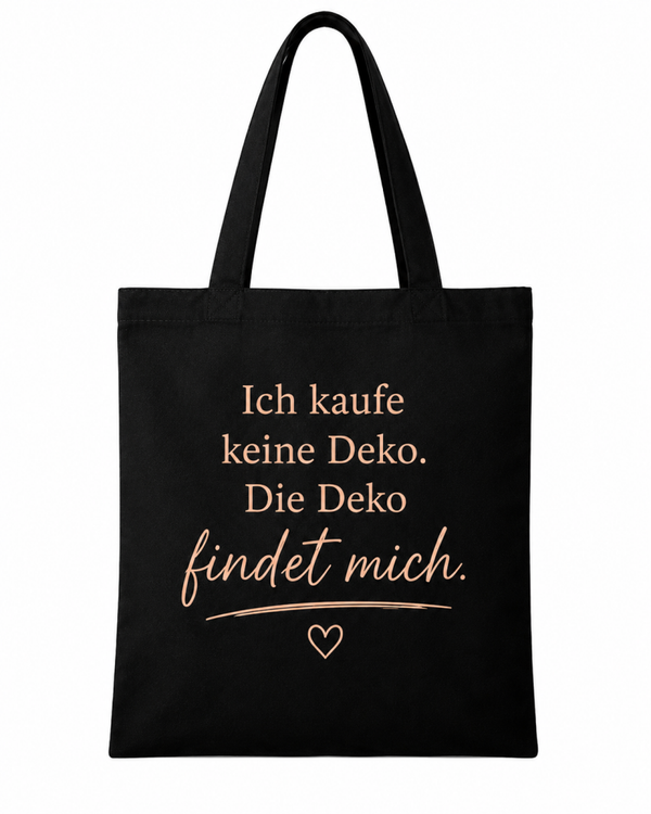 Stofftasche „Die Deko findet mich“ – Rosé-Gold Edition