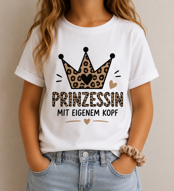 Kinder T-Shirt „Prinzessin mit eigenem Kopf“ – Leo Krone | Leo Kollektion Kinder