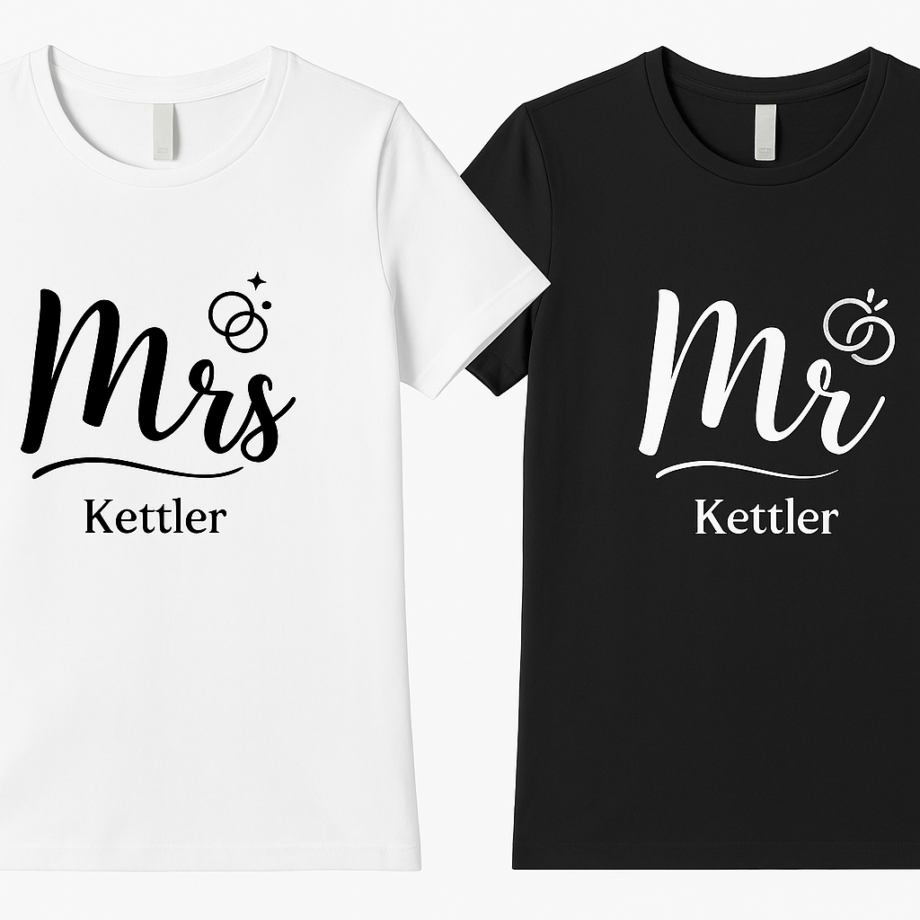 Partner T-Shirt Set - Perfekt für den Polterabend