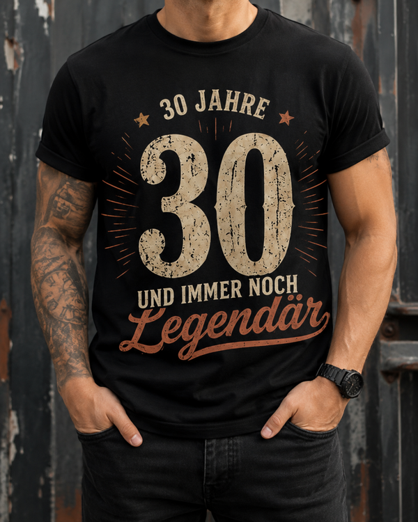 Vintage T-Shirt „30 und immer noch legendär“ – Lustiges Geburtstagsshirt zum 30. Geburtstag | Unisex