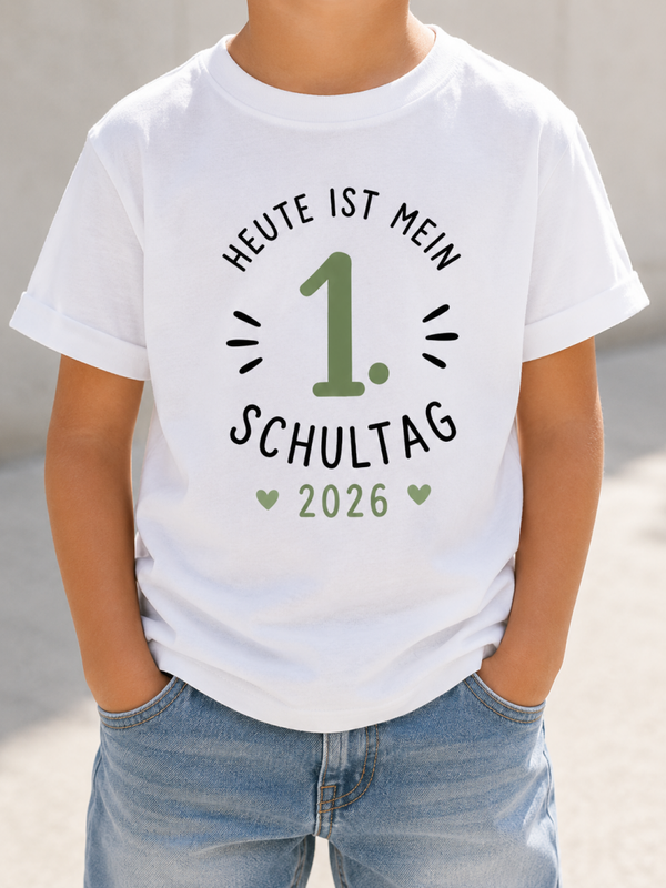 Heute ist mein 1. Schultag 2026 – Kinder T-Shirt | Einschulung | 1. Klasse