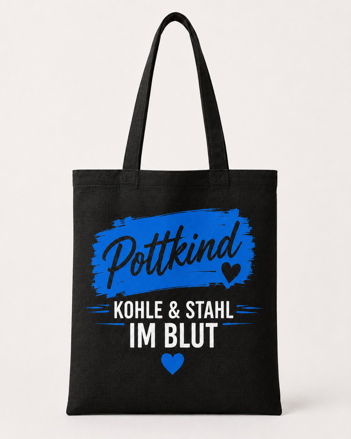 Pottkind Jutebeutel – Kohle & Stahl im Blut \| Ruhrpott Tasche in Blau