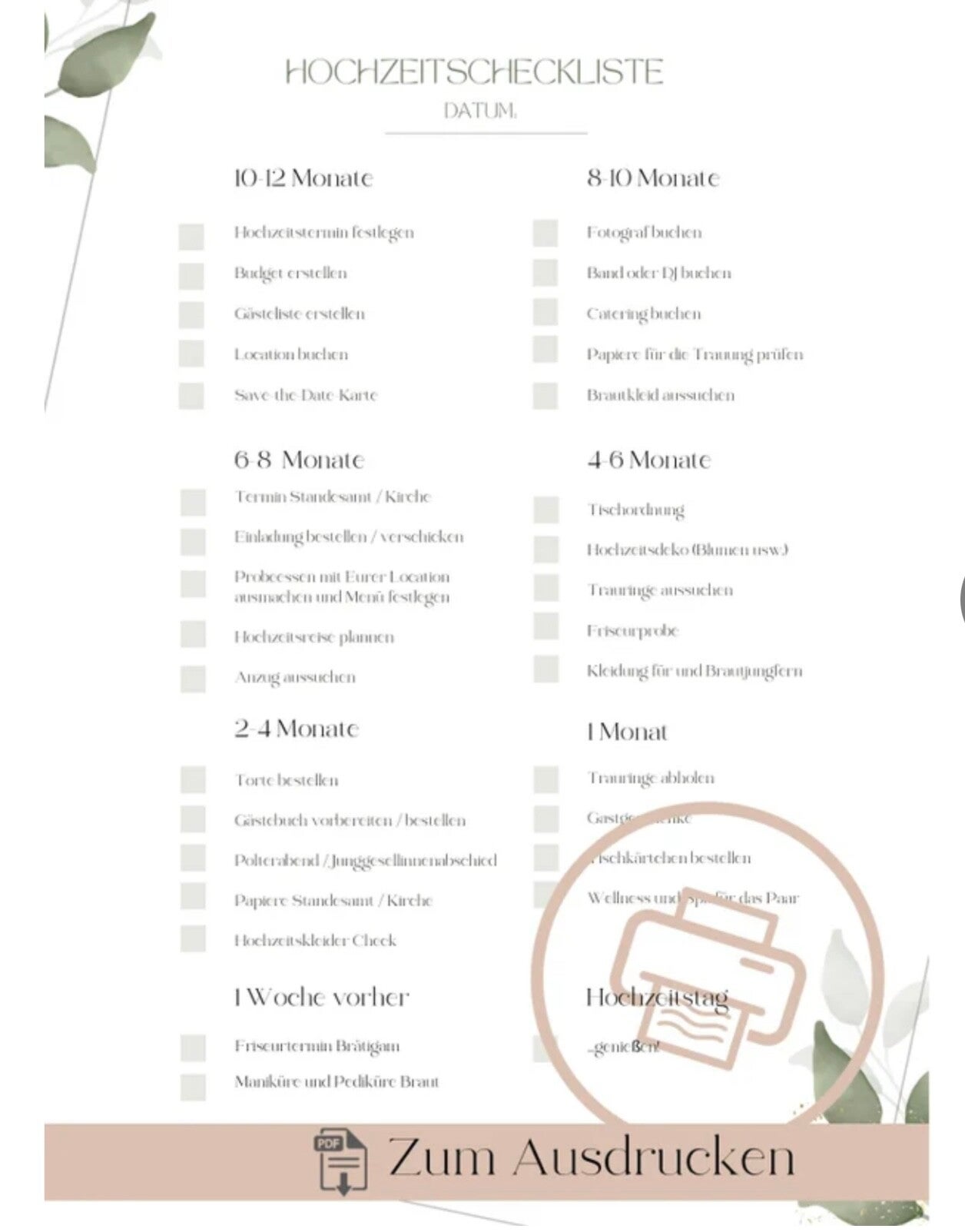 Hochzeitsplaner PDF – Der ultimative Planer für eure Traumhochzeit