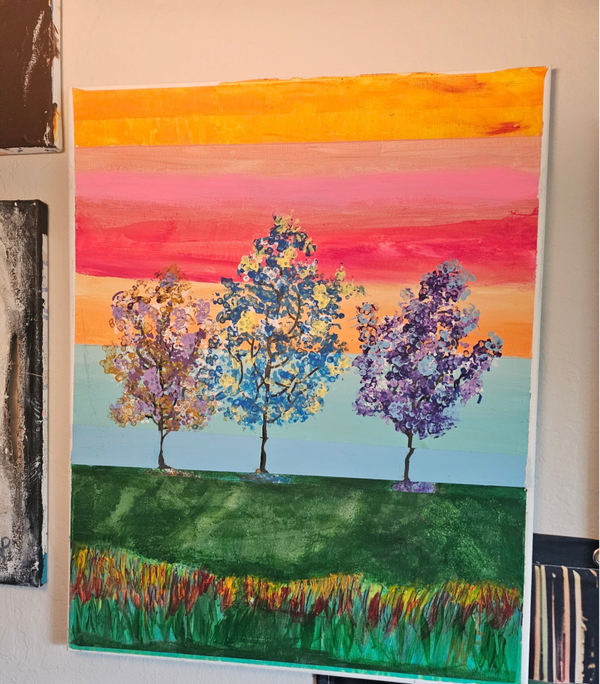 Trees on a  hill