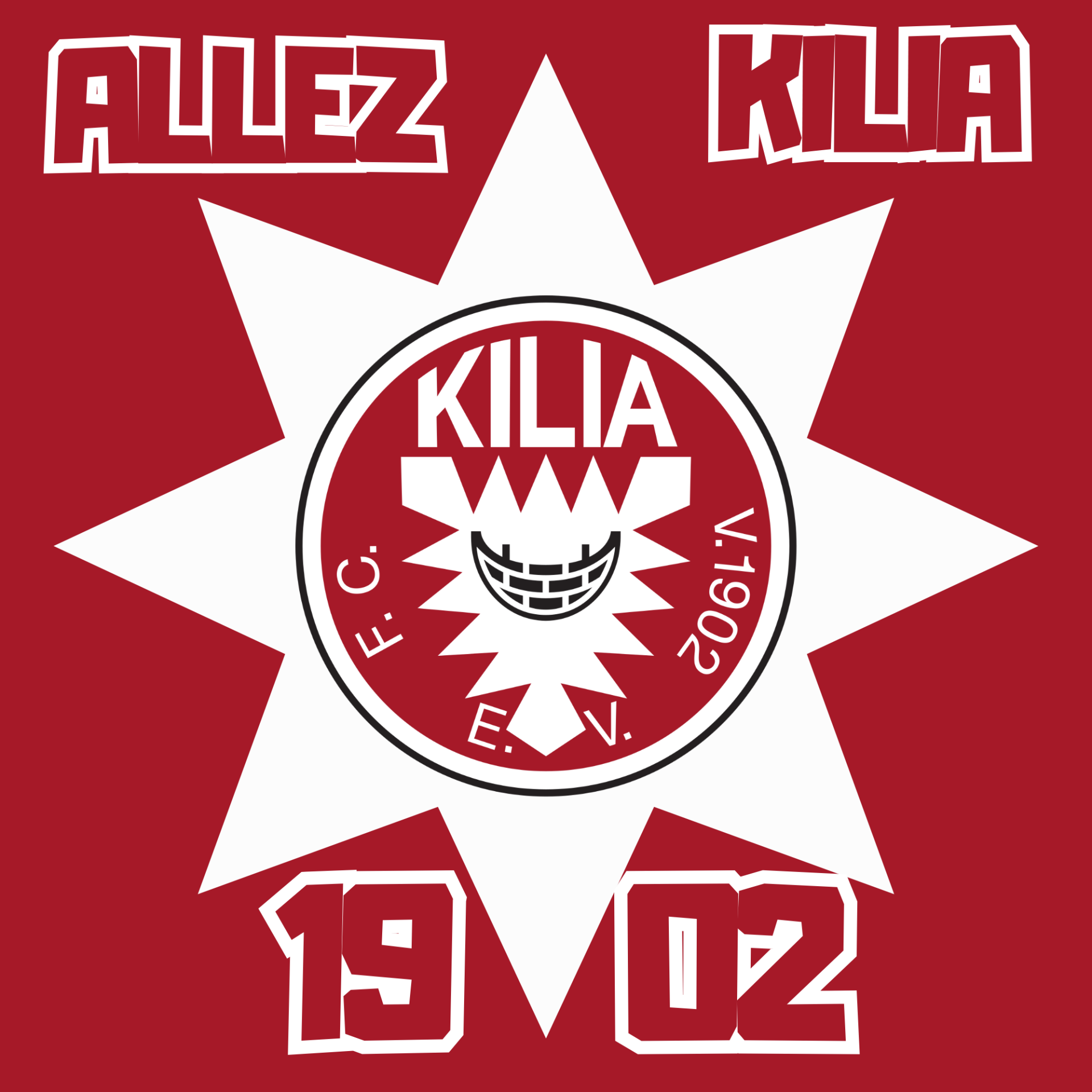 FC Kilia Kiel (Allez Kilia) 8x8cm / 500 Stück