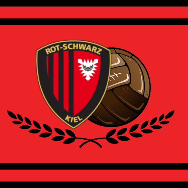 Rot Schwarz Kiel (Logo und Ball) 8x8cm / 500 Stück