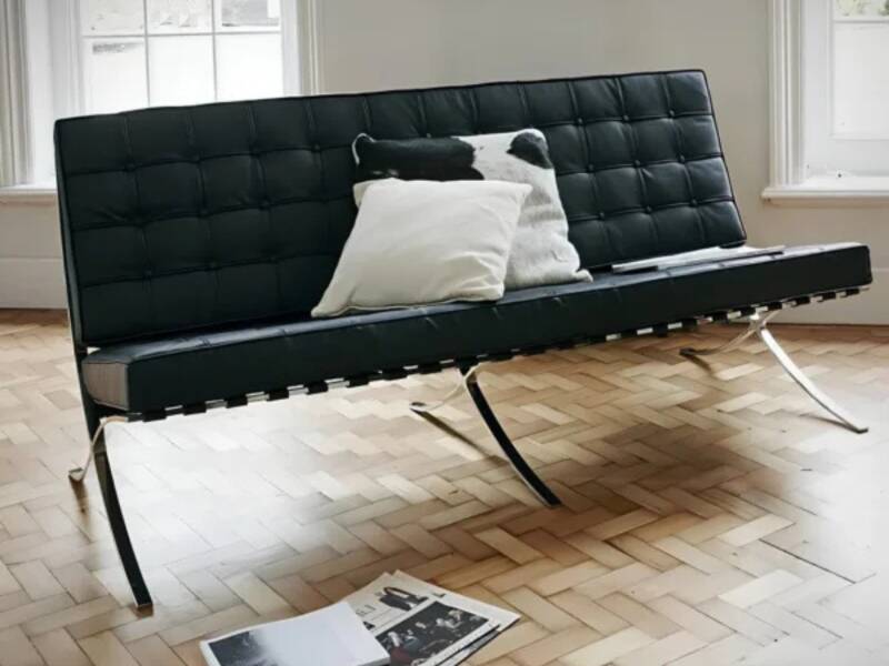 Barcelona Chair 2-zits zwart