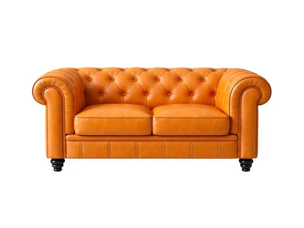 Chesterfield Bank 2-zits Cognac Geel