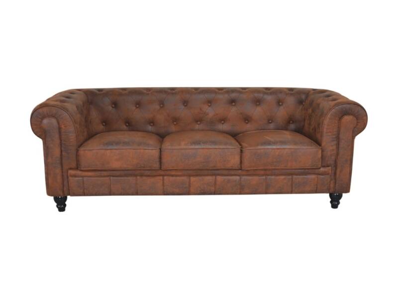 Chesterfield Bank 3-Zits | Bruin Vintage