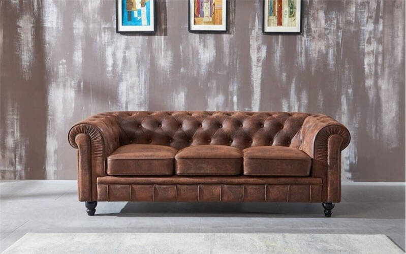 Chesterfield Bank bruin vintage brown Leer bank sofa