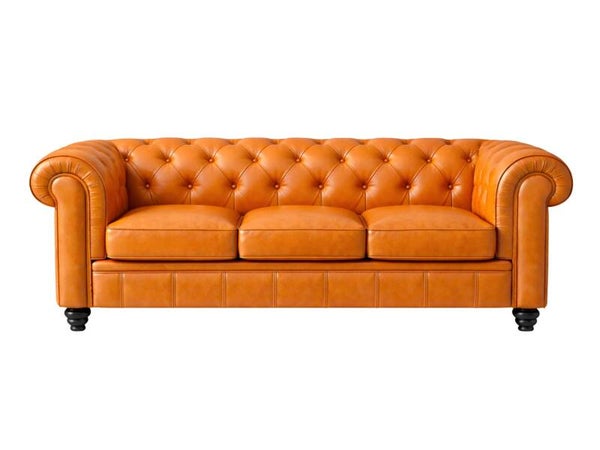 Chesterfield Bank 3-zits | Cognac Geel