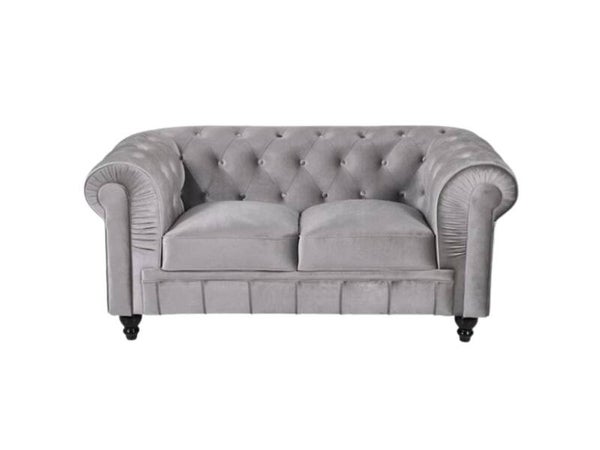 Chesterfield Bank 2-Zits | Velvet Grijs