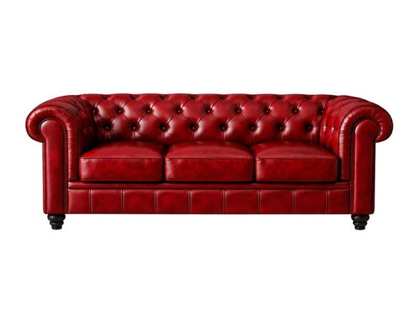 Chesterfield Bank 3-zits | Rood