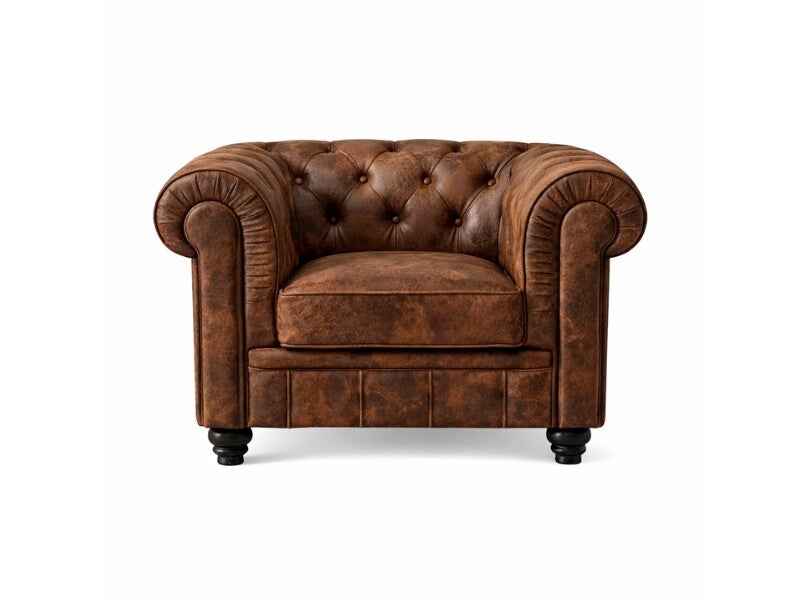 Chesterfield Bank Vintage Bruin 1-zits