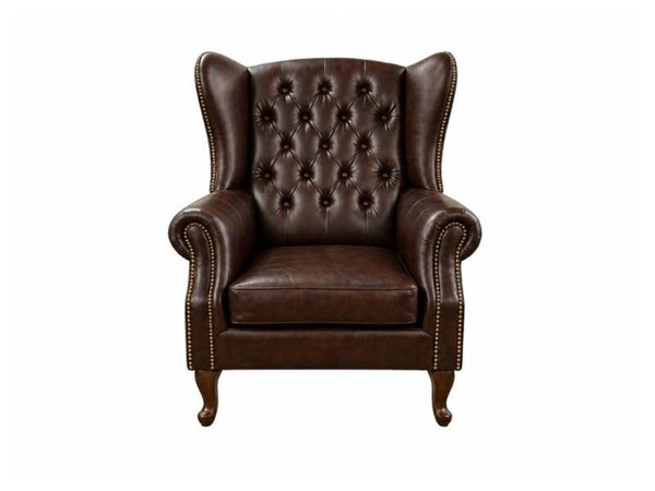 Chesterfield Fauteuil Donker Bruin
